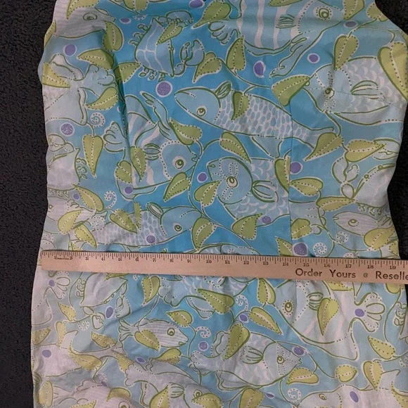 Vintage Lilly Pulitzer Dress size 14 Fish Print Tropical Summer Sleeveless Blue - Picture 12 of 15
